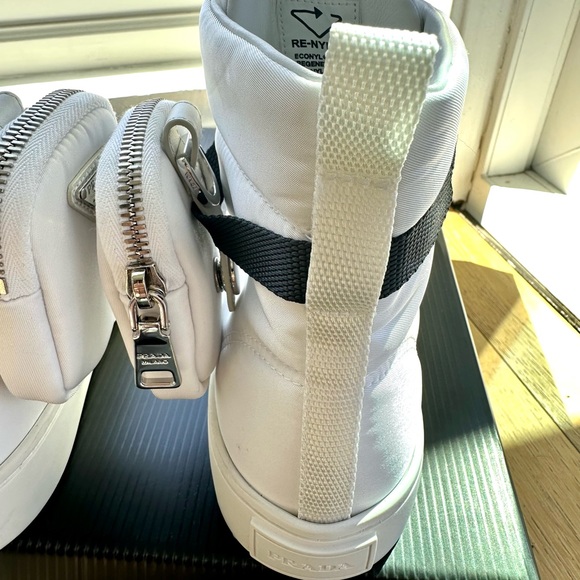 Authentic Brand new Re-nylon Prada boots blanco gabardine Calzature Donna $1,370 - Picture 5 of 10